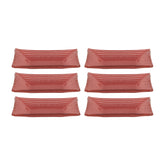 Glass Dinnerware 4.25" x 2.5" x h:0.5" 1 oz. Rectangular Red Glass Ramekin (Set of 6)